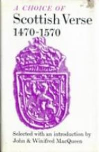 Libro: A CHOICE OF SCOTTISH VERSE 1470-1570